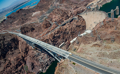 Enjoy great views from the Mike O’Callaghan Pat Tillman Memorial Bridge Enjoy great views from the Mike O’Callaghan Pat Tillman Memorial Bridge