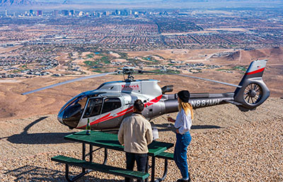 A helicopter ride over Vegas and private landing A helicopter ride over Vegas and private landing