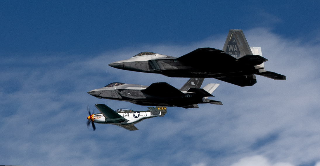 Aerial view of Pacific Air Show with Huntington Beach coastline