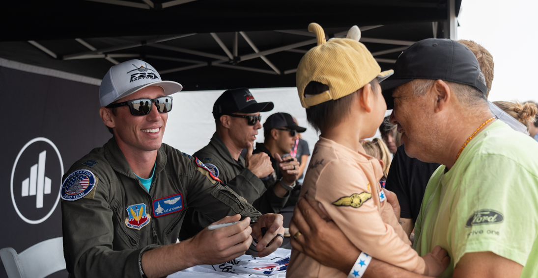 Military aircraft formations during Pacific Air Show