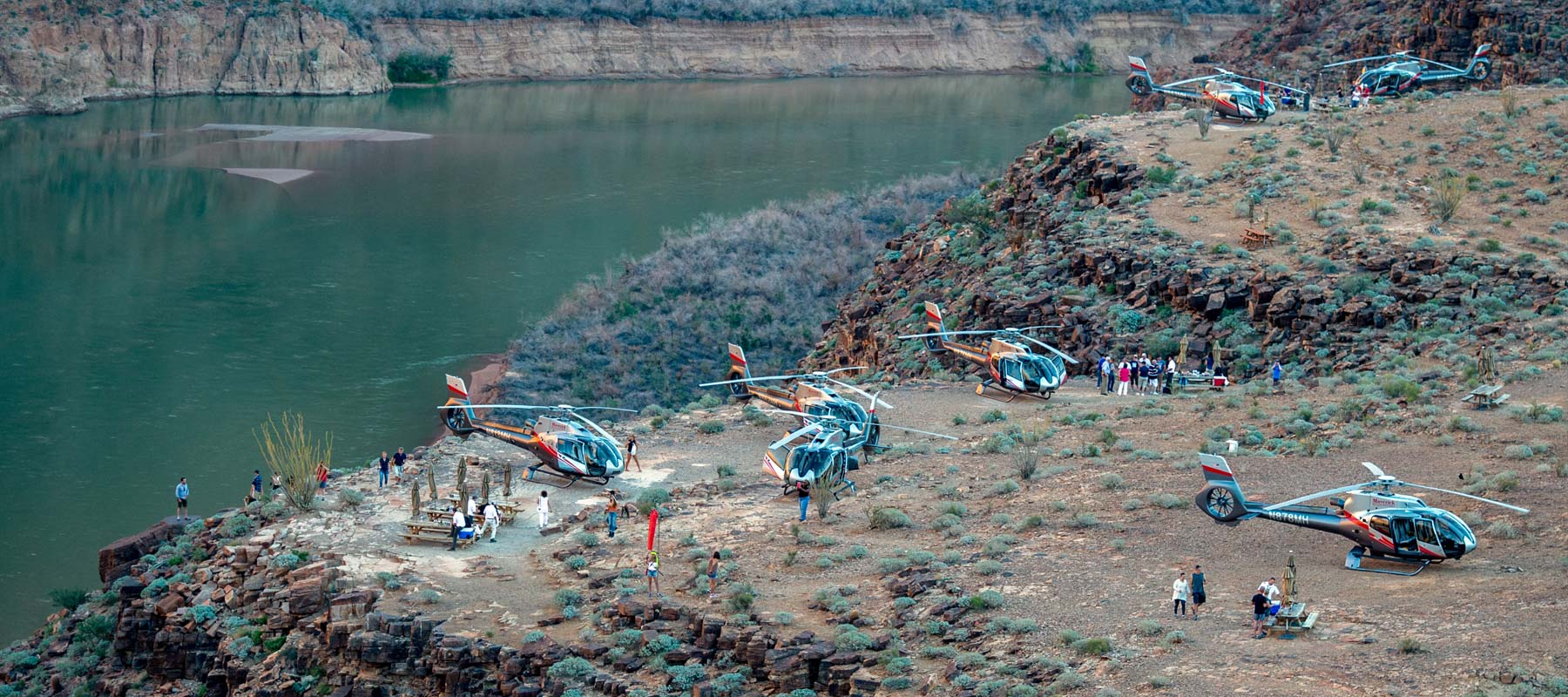 A landing 300ft above the Colorado River; our customer favorite Grand Canyon tour